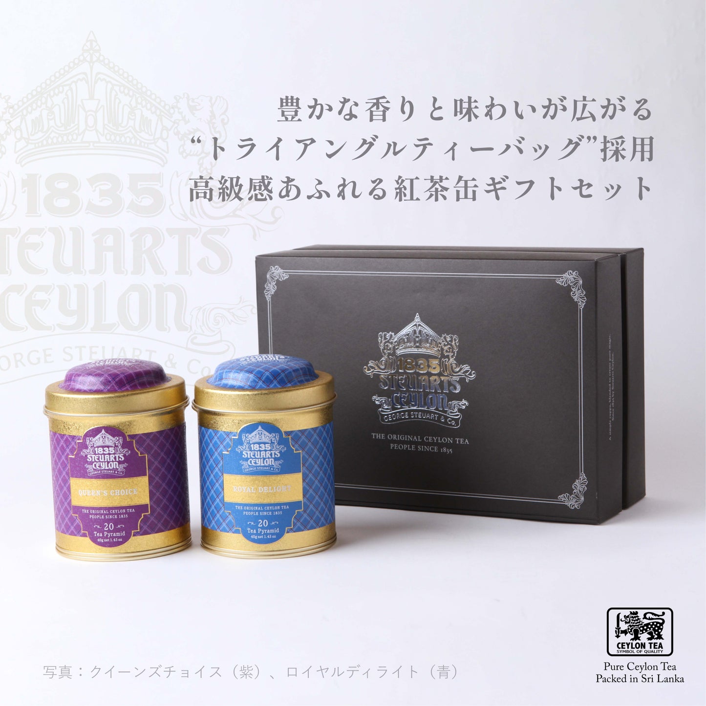 選べるメタル缶2個ギフトセット トライアングルティーバッグ